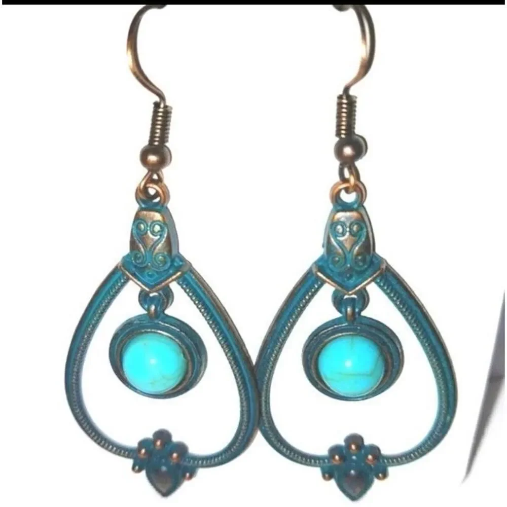 Vintage Boho turquoise earrings For Adults